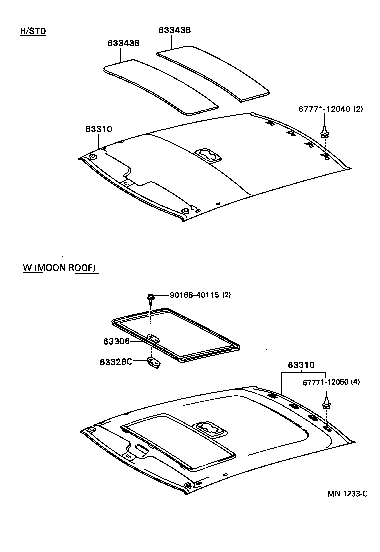 63341-12150 PAD, ROOF SILENCER, FRONT product image
