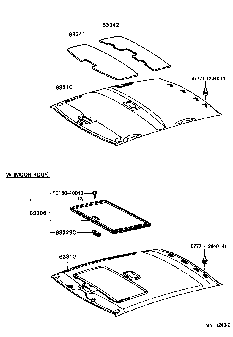 Toyota 63306-33010-K2 TRIM SUB-ASSY, SUNSHADE