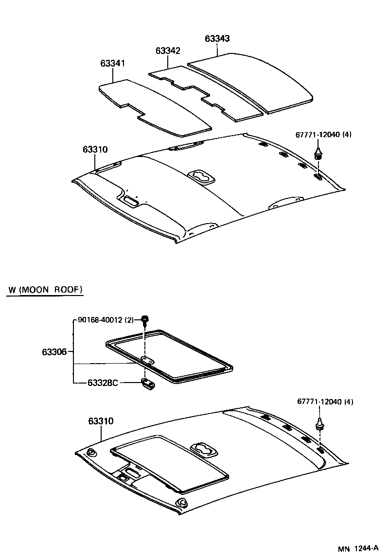 Toyota 63306-33010-08 TRIM SUB-ASSY, SUNSHADE