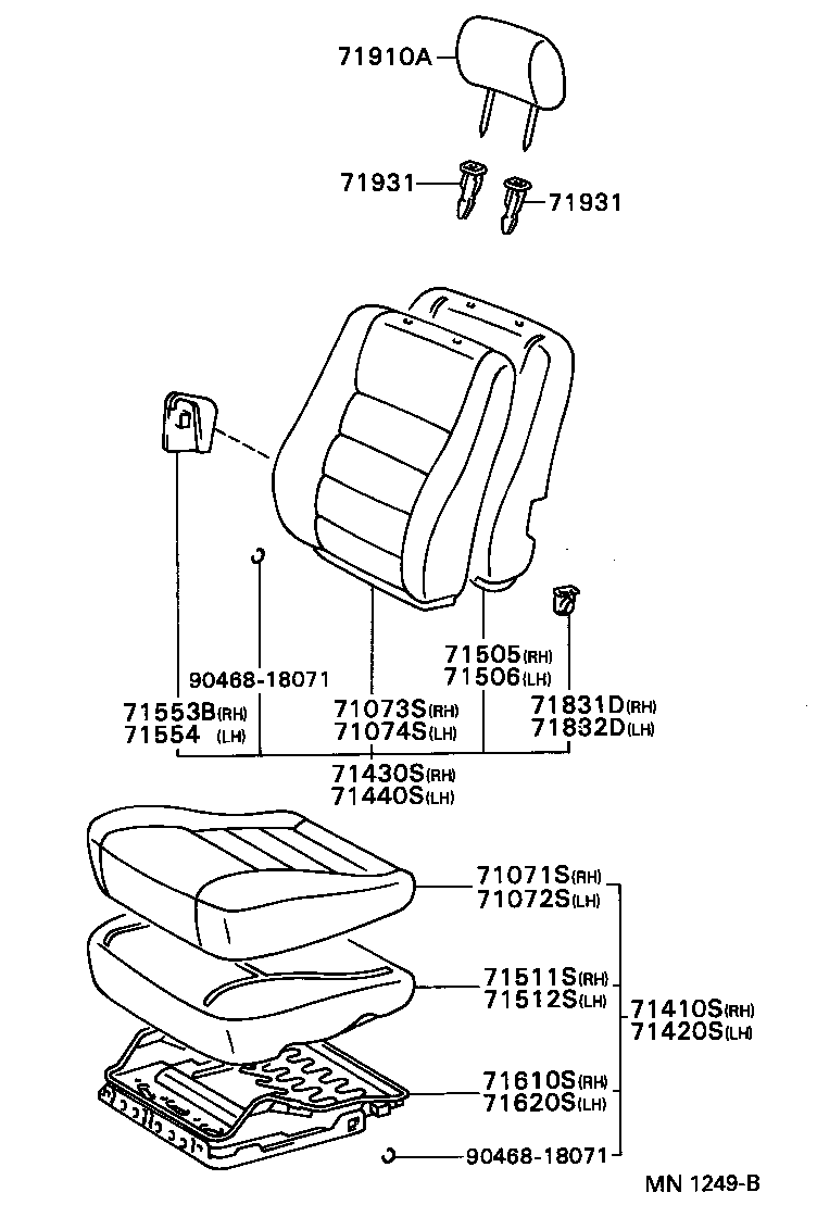 71640-12570 SPRING ASSY, FRONT SEAT BACK, LH(FOR SEPARATE TYPE) product image