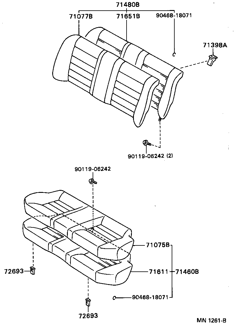 71017-12430 FRAME SUB-ASSY, REAR SEAT BACK, RH product image