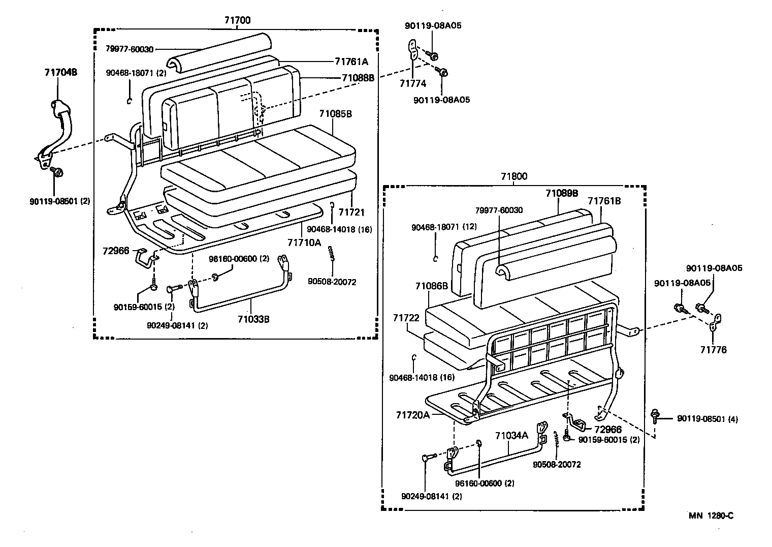 71017-60060 FRAME SUB-ASSY, REAR SEAT BACK, RH product image