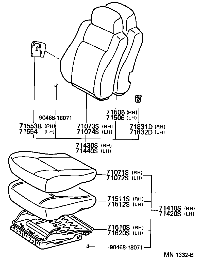 71640-12570 SPRING ASSY, FRONT SEAT BACK, LH(FOR SEPARATE TYPE) product image