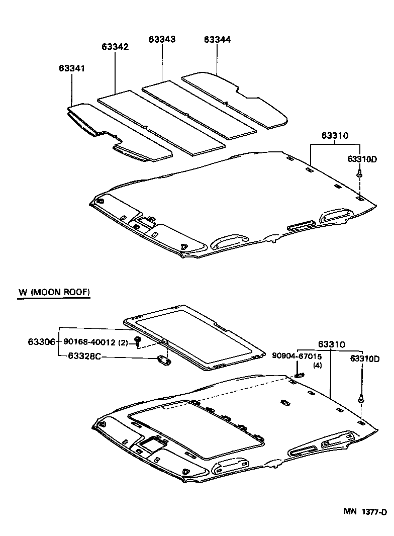 Toyota 63306-30060-B0 TRIM SUB-ASSY, SUNSHADE