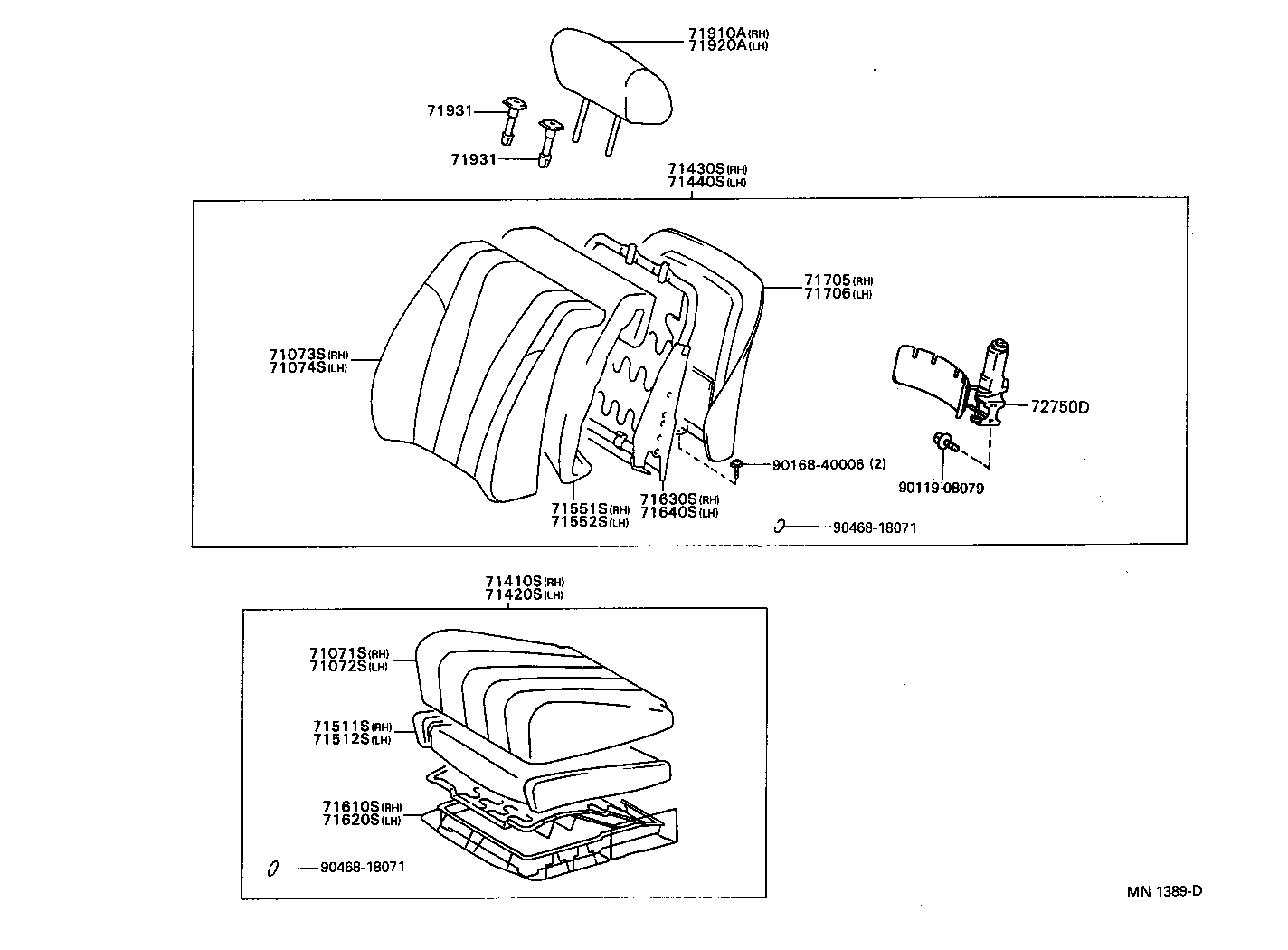 71073-3F080-B0 COVER, FRONT SEAT BACK, RH(FOR SEPARATE TYPE) product image