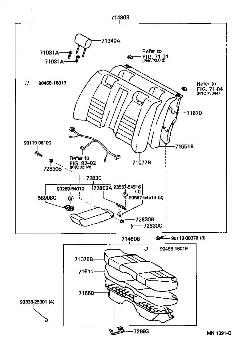 72809-30021 LOCK SUB-ASSY, REAR SEAT ARMREST product image