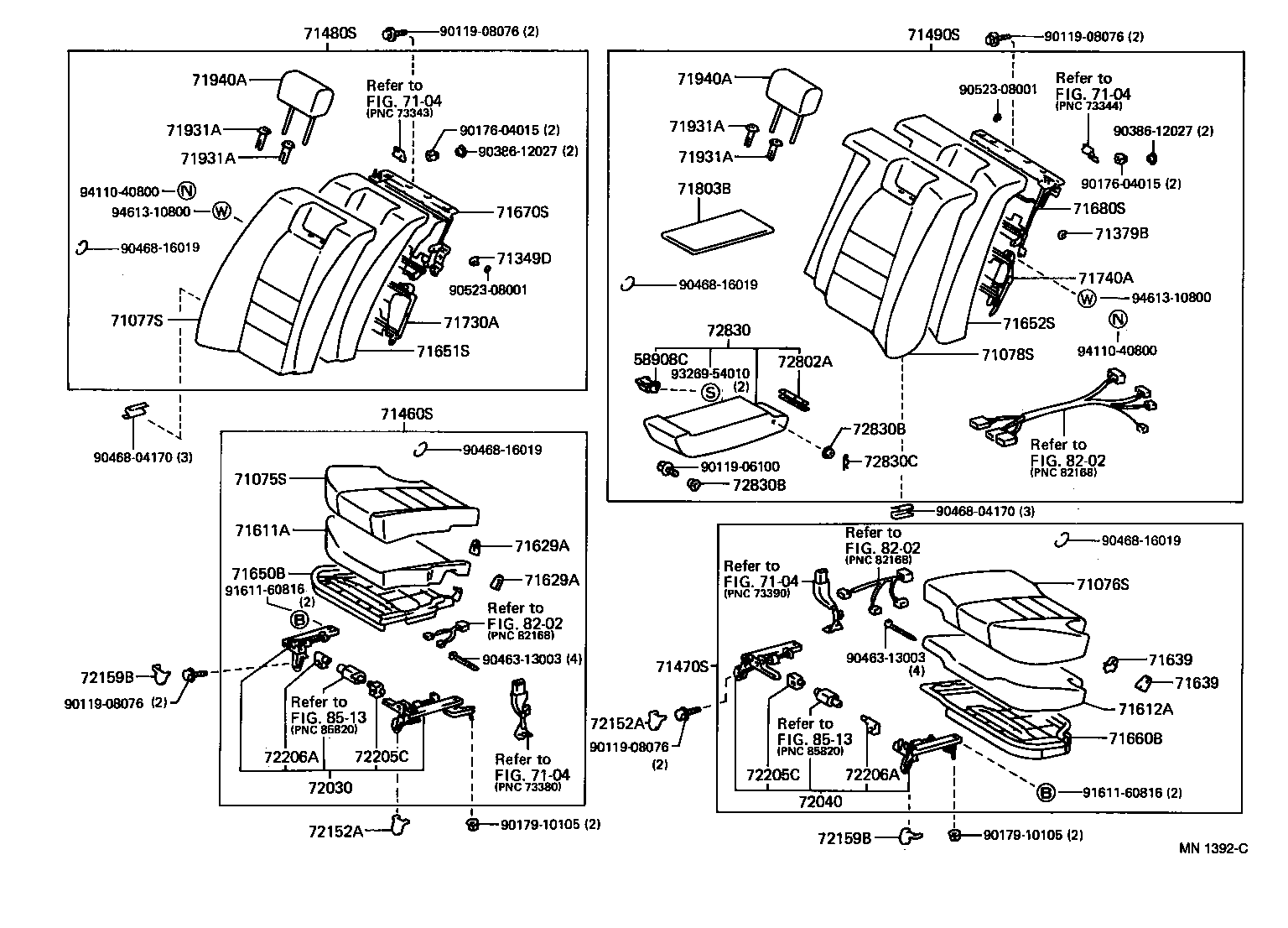 72809-30021 LOCK SUB-ASSY, REAR SEAT ARMREST product image