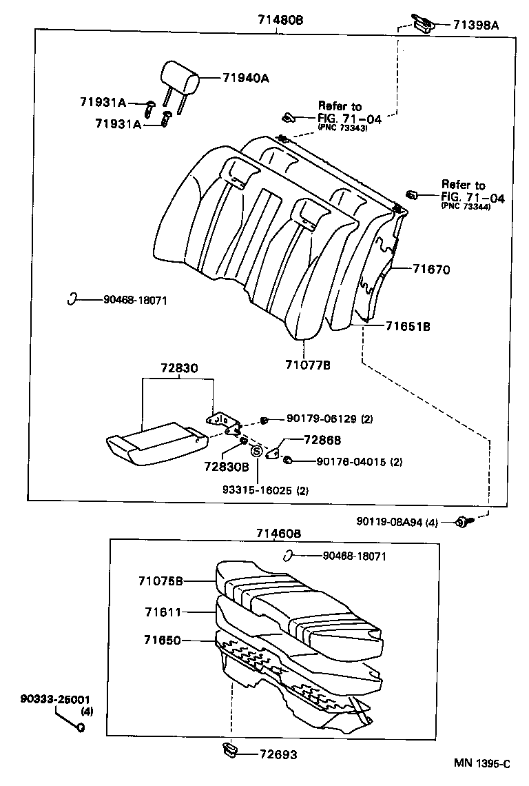71650-30500 SPRING ASSY, REAR SEAT CUSHION product image