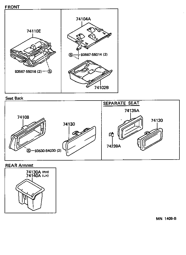 74140-30100-B0 RECEPTACLE ASSY, REAR ASH, LH product image