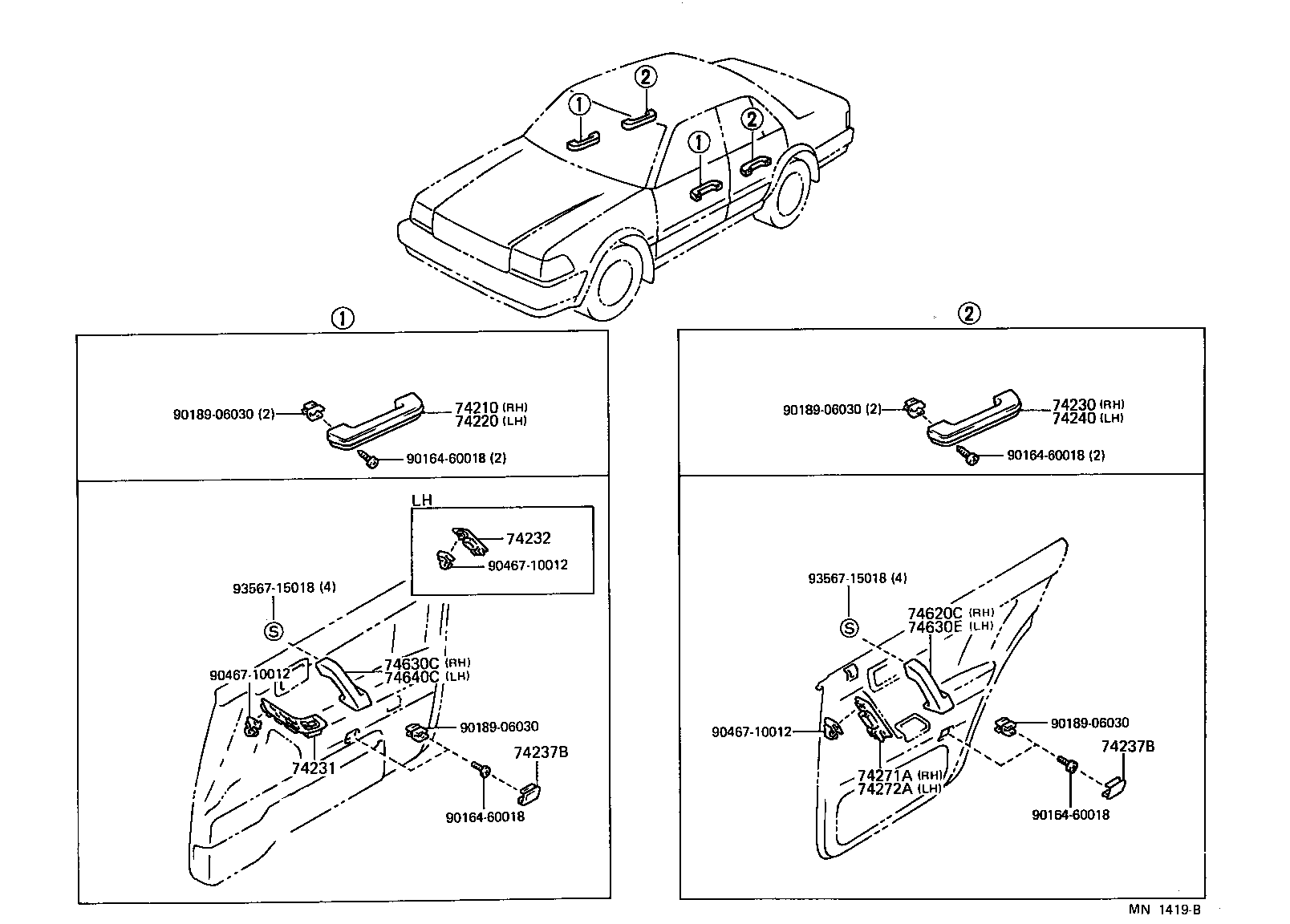 74271-30110-B0 PANEL, REAR DOOR ARMREST BASE, UPPER RH product image