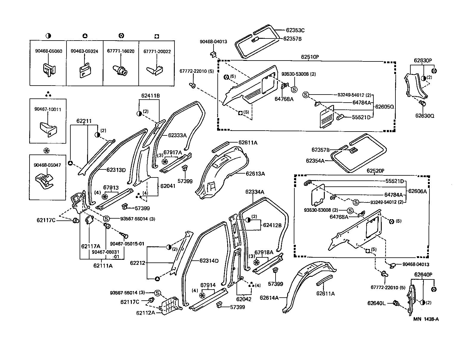 62354-91702-B0 TRIM, QUARTER WINDOW INSIDE, LH product image