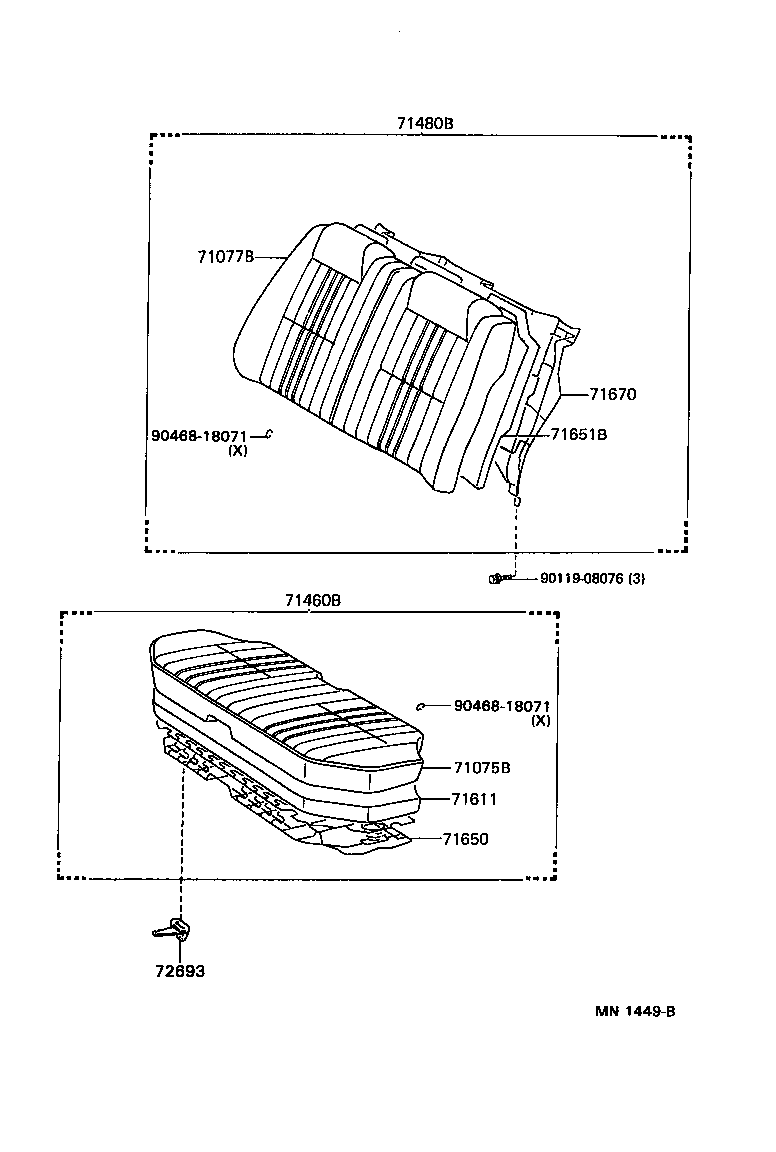 71017-31050 FRAME SUB-ASSY, REAR SEAT BACK, RH product image