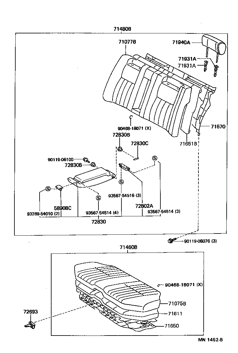71017-31050 FRAME SUB-ASSY, REAR SEAT BACK, RH product image