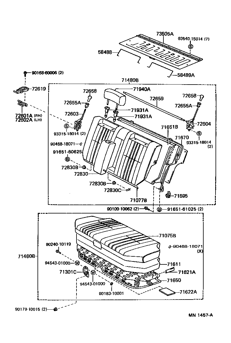 71017-31050 FRAME SUB-ASSY, REAR SEAT BACK, RH product image