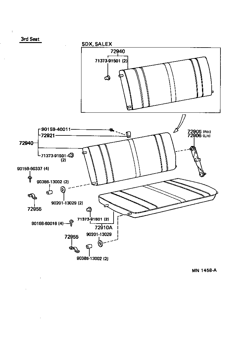 71017-31050 FRAME SUB-ASSY, REAR SEAT BACK, RH product image