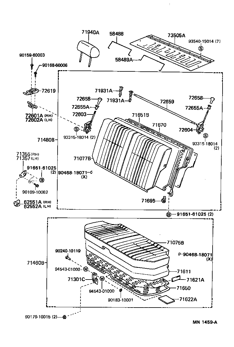 71017-31050 FRAME SUB-ASSY, REAR SEAT BACK, RH product image