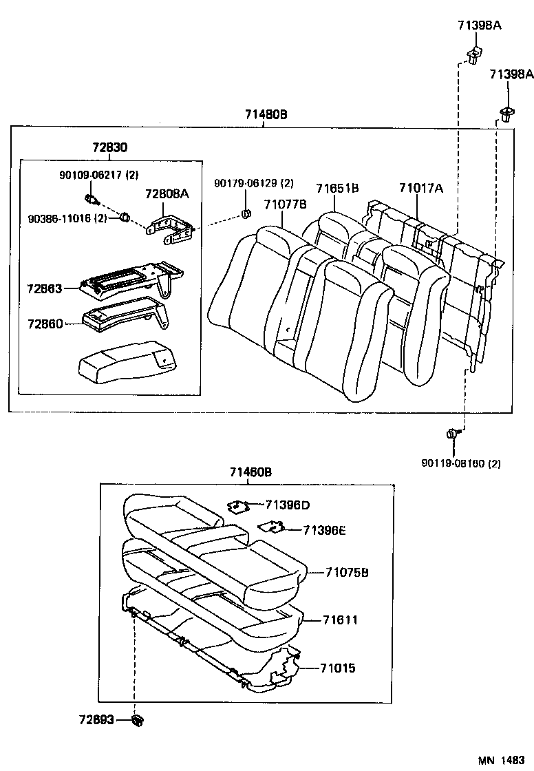 71017-33030 FRAME SUB-ASSY, REAR SEAT BACK product image