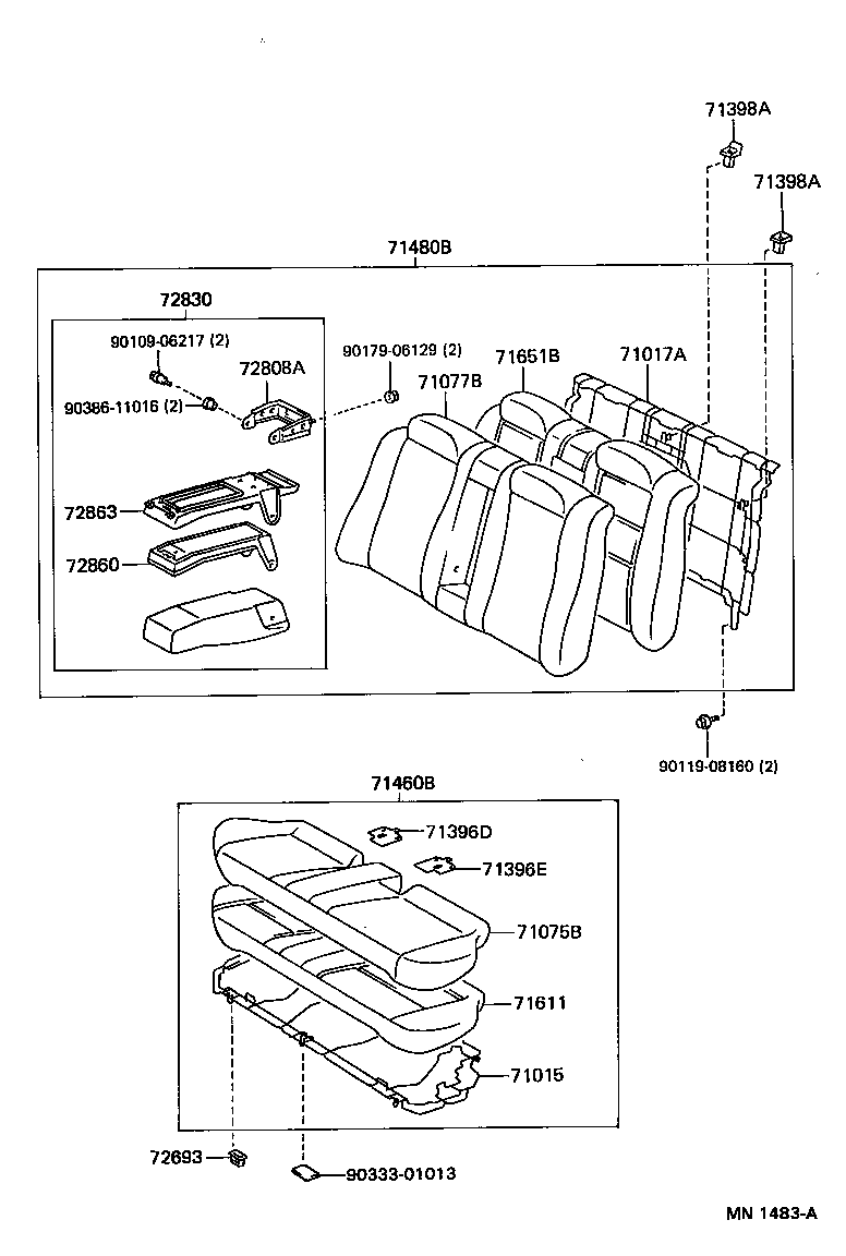 71480-33210-C0 BACK ASSY, REAR SEAT (FOR BENCH TYPE) product image
