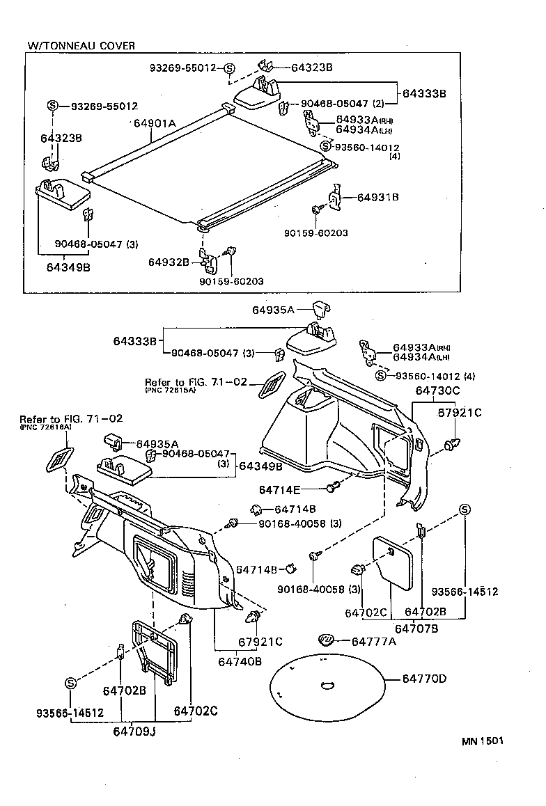 64323-20030 CLAMP, PACKAGE TRAY TRIM, RH product image
