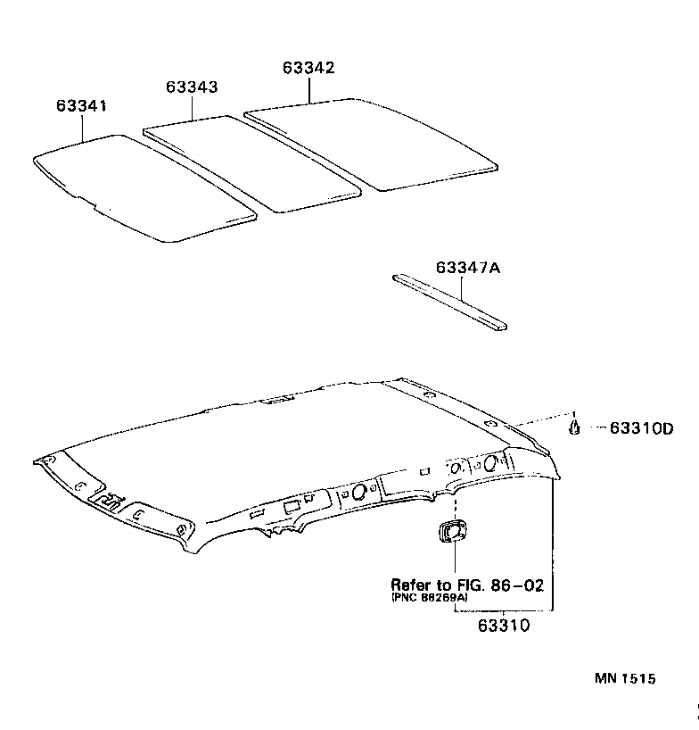 63641-28040 PAD, ROOF SILENCER, NO.1 product image