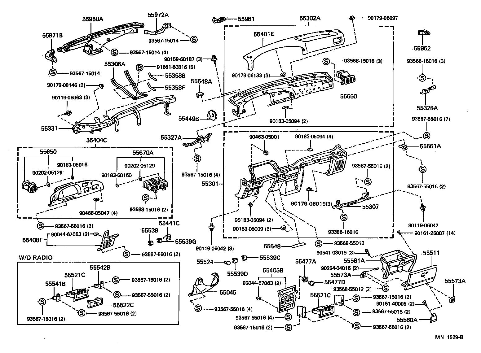 55405-28080 PANEL SUB-ASSY, INSTRUMENT CLUSTER FINISH, CENTER product image
