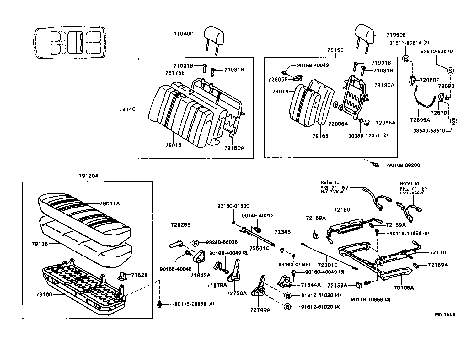 71012-28070 FRAME SUB-ASSY, FRONT SEAT CUSHION, LH product image