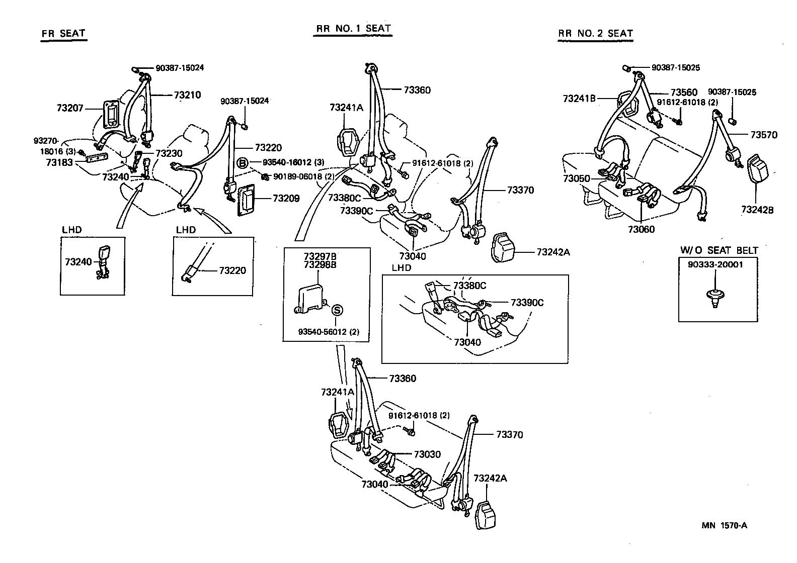 73240-28080-B0 BELT ASSY, FRONT SEAT INNER, LH product image