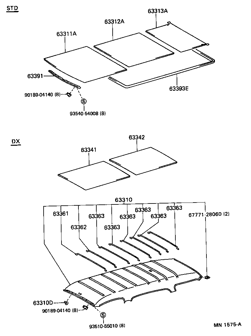 63341-28030 PAD, ROOF SILENCER, NO.1 product image