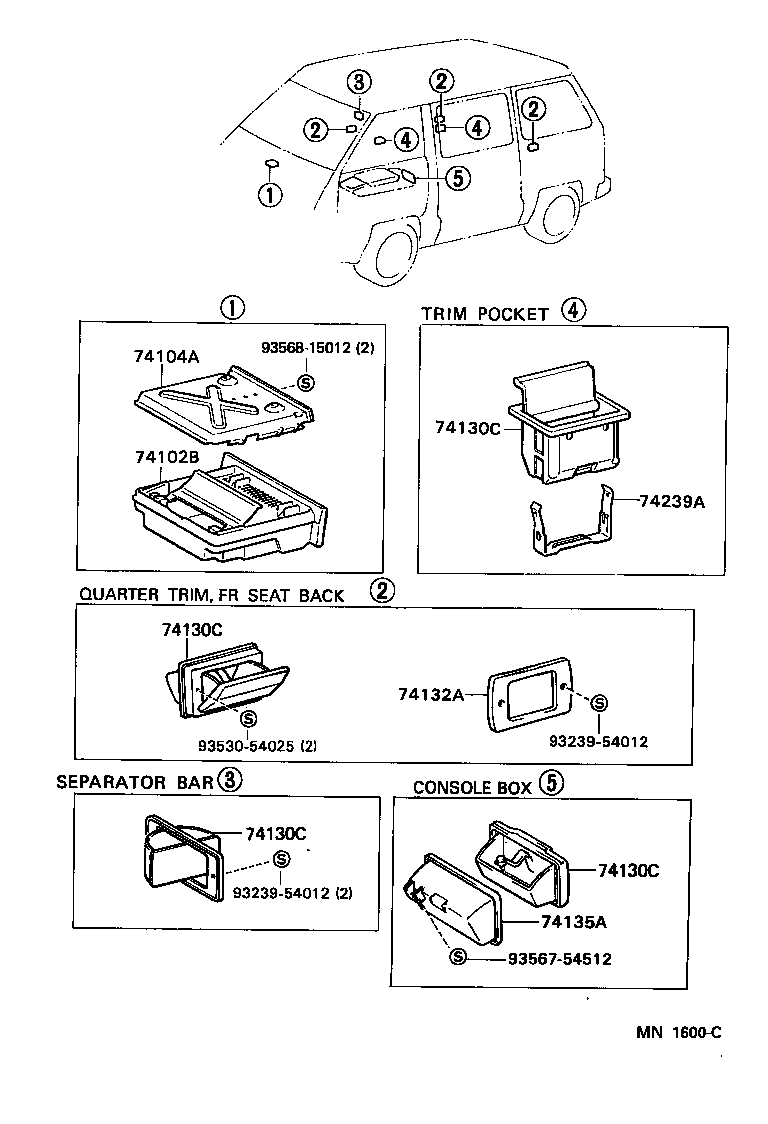 74104-28050 RETAINER SUB-ASSY, FRONT ASH RECEPTACLE product image
