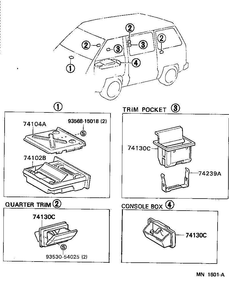 74130-87001-B0 RECEPTACLE ASSY, REAR ASH product image