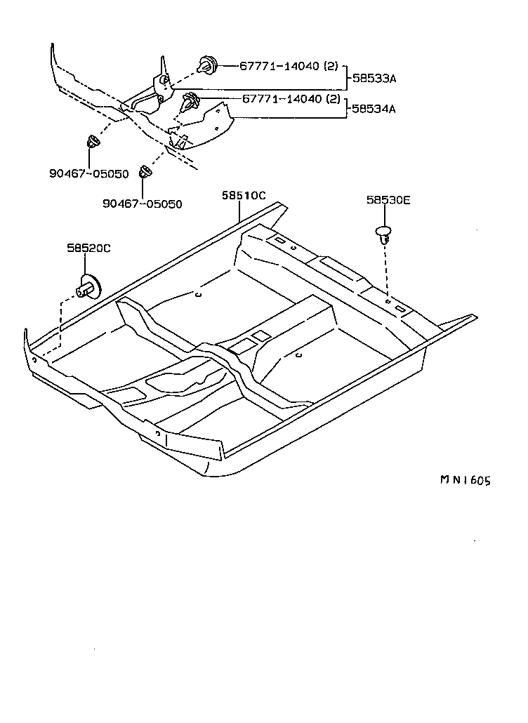 58570-13151-04 MAT ASSY, REAR FLOOR product image