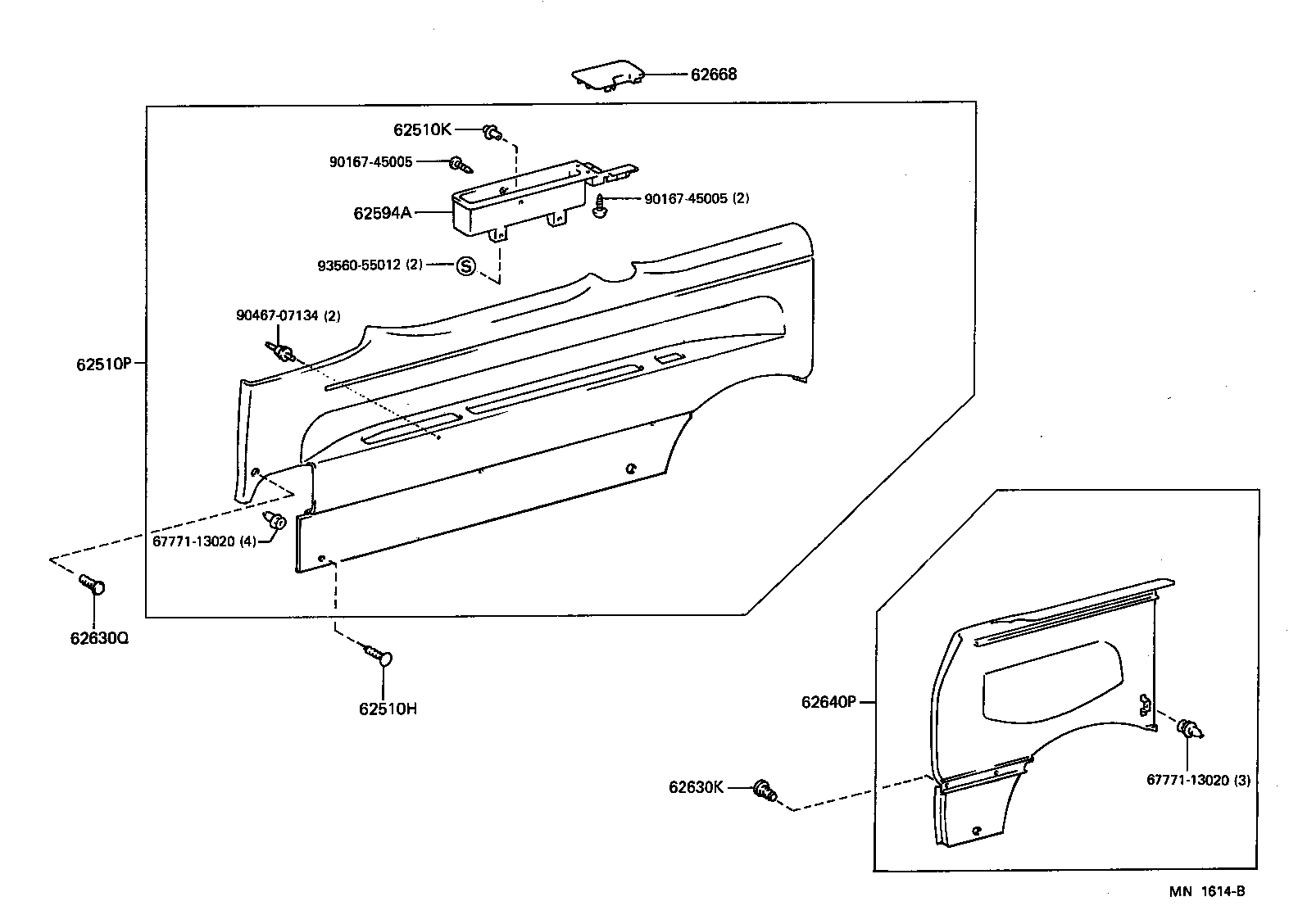 62333-28010-B0 TRIM, REAR DOOR OPENING, LH product image