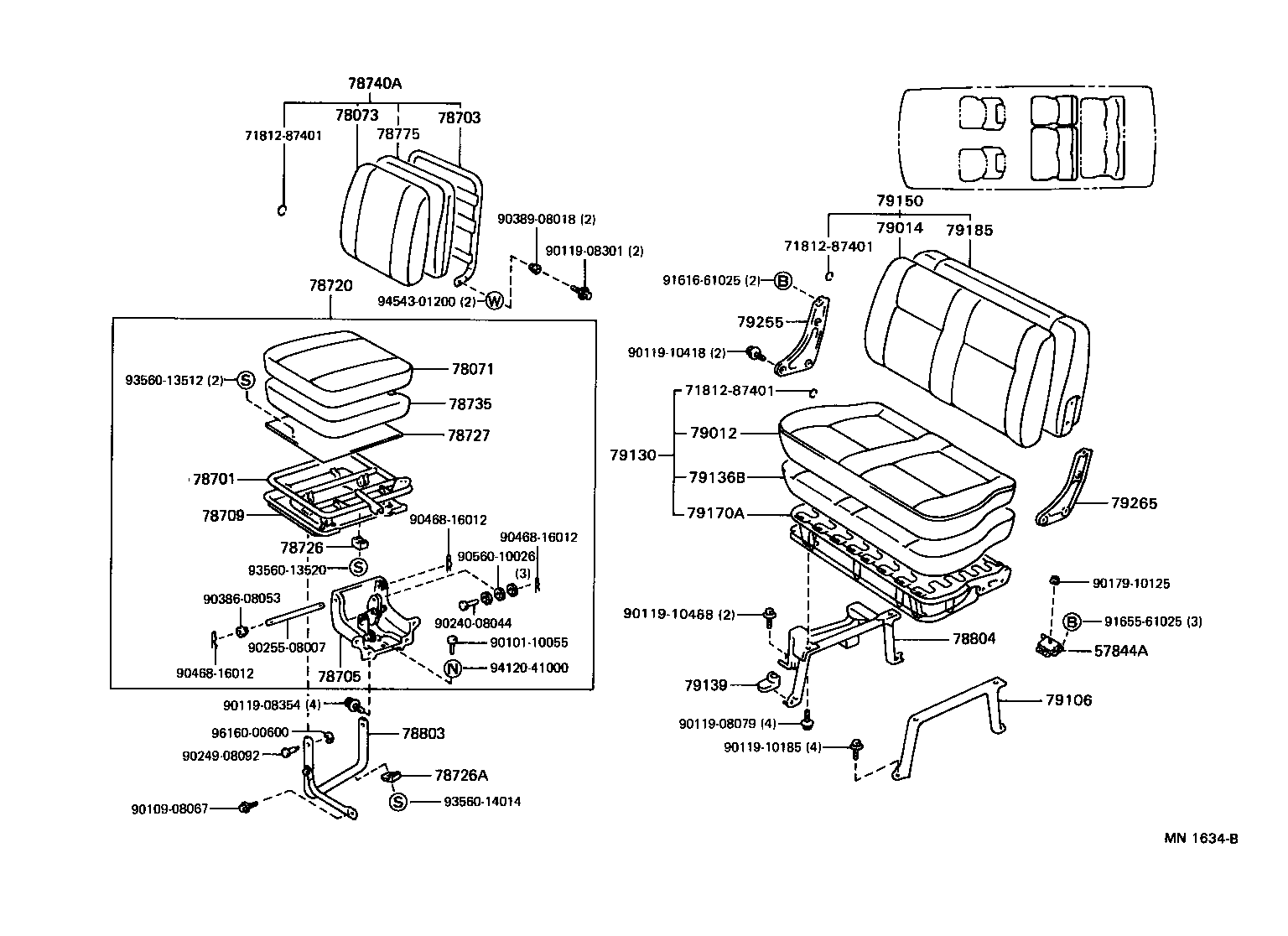 71033-28050 LEG SUB-ASSY, REAR SEAT CUSHION product image