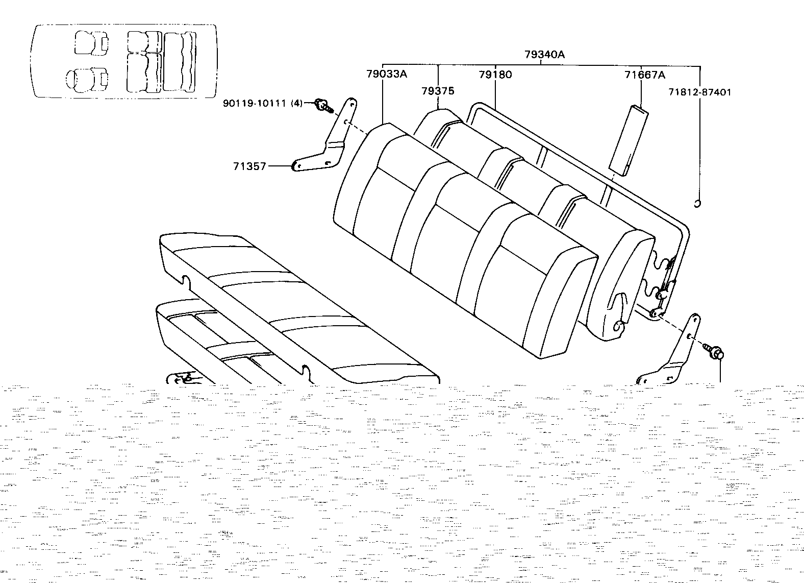 71033-28050 LEG SUB-ASSY, REAR SEAT CUSHION product image