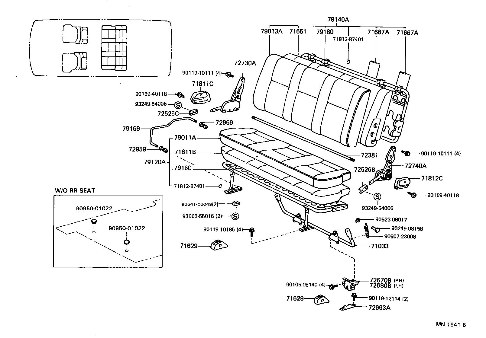 71033-28050 LEG SUB-ASSY, REAR SEAT CUSHION product image