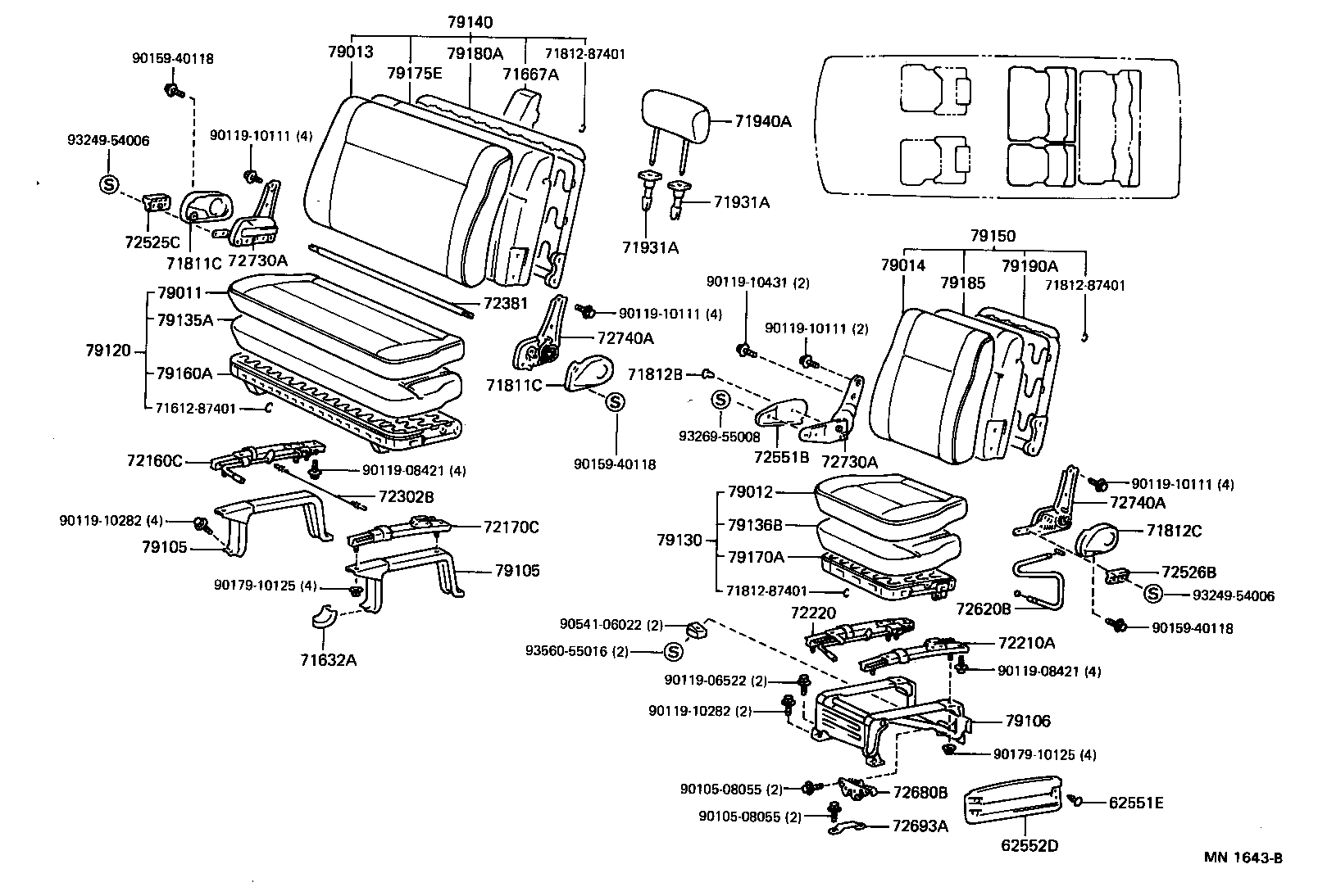 71033-28050 LEG SUB-ASSY, REAR SEAT CUSHION product image