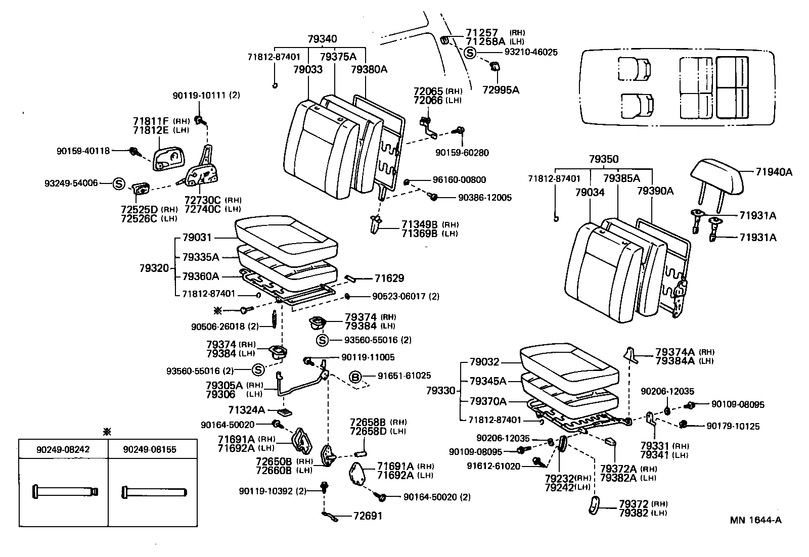71033-28050 LEG SUB-ASSY, REAR SEAT CUSHION product image