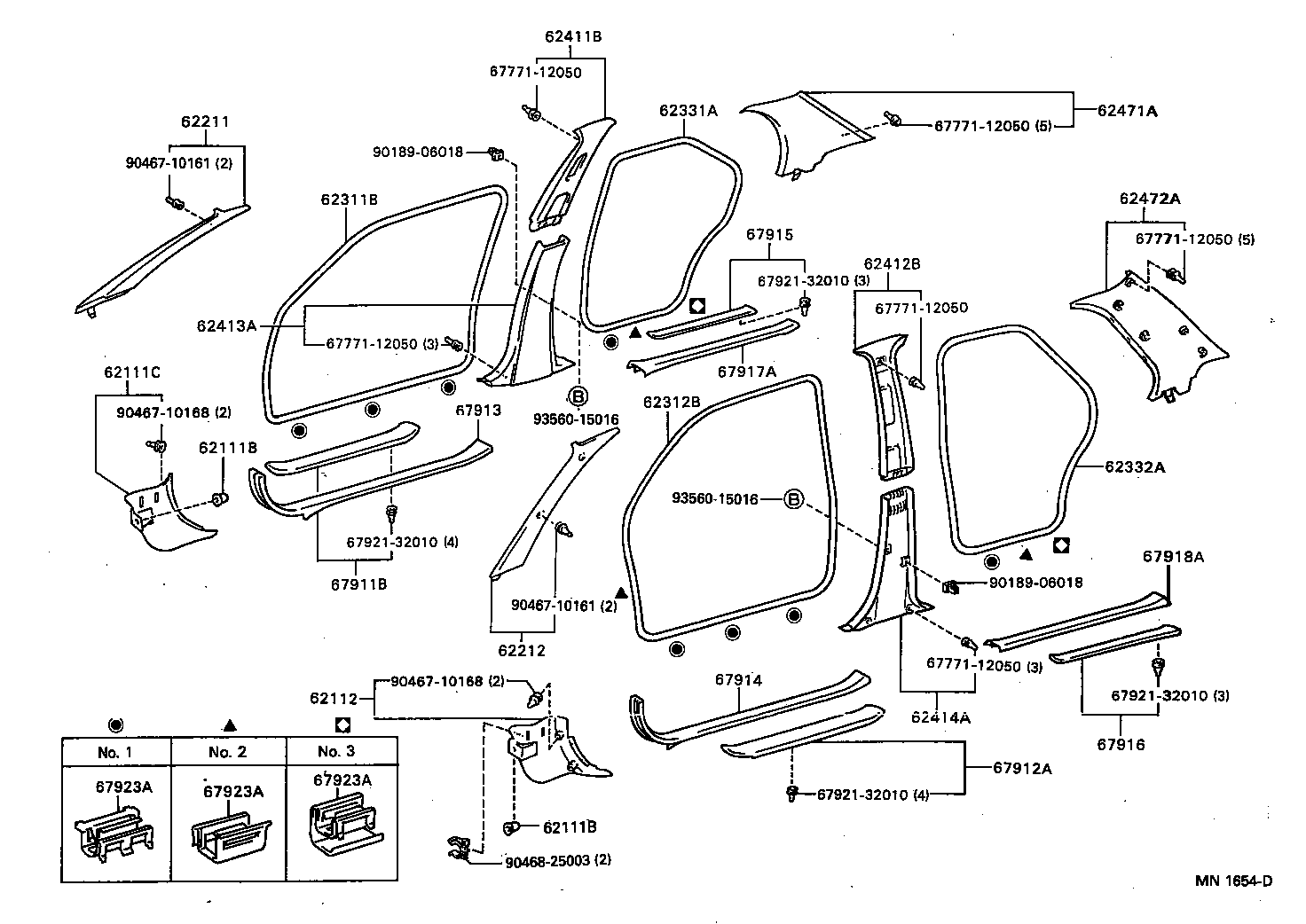 62312-20110-C0 WEATHERSTRIP, FRONT DOOR OPENING TRIM, LH product image
