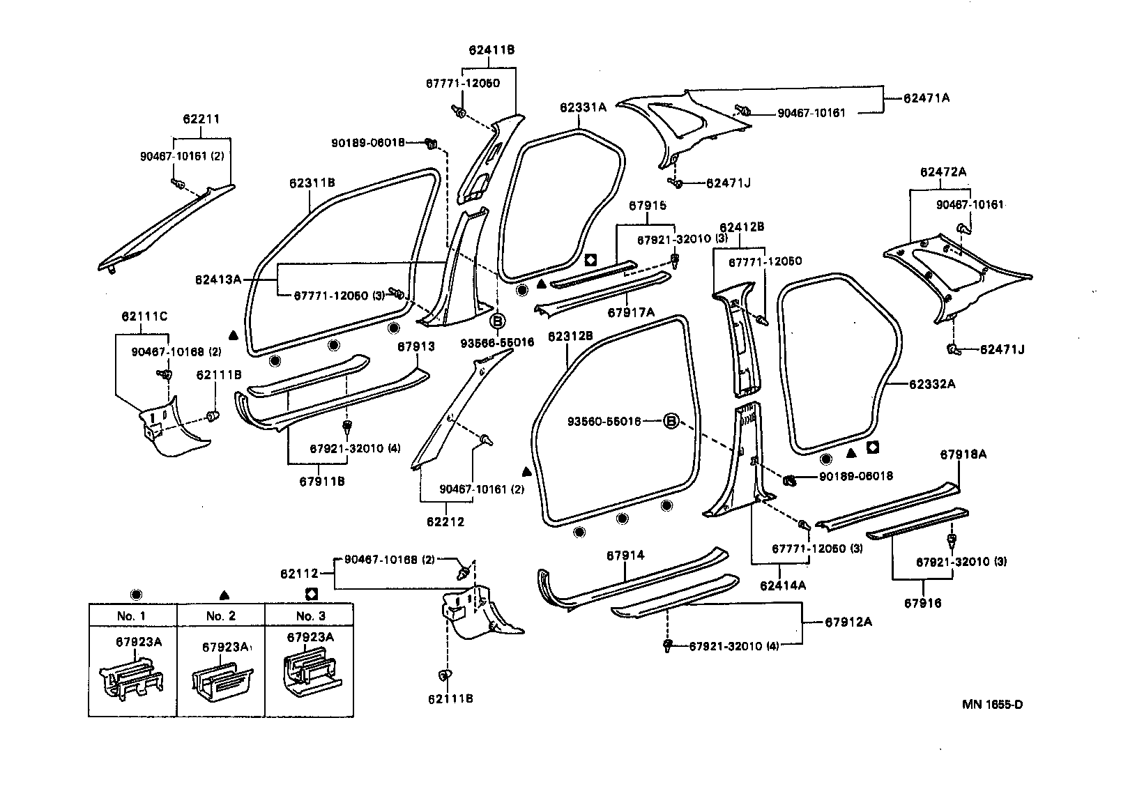 62312-20110-C0 WEATHERSTRIP, FRONT DOOR OPENING TRIM, LH product image