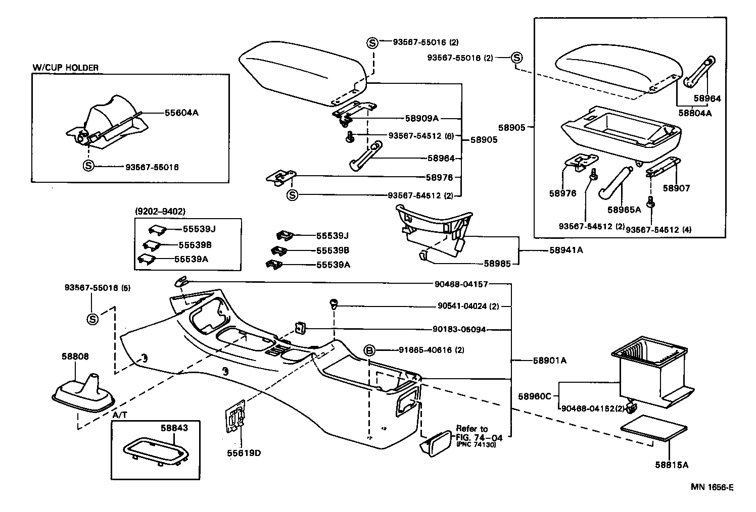 58905-20190-B1 DOOR SUB-ASSY, CONSOLE COMPARTMENT product image