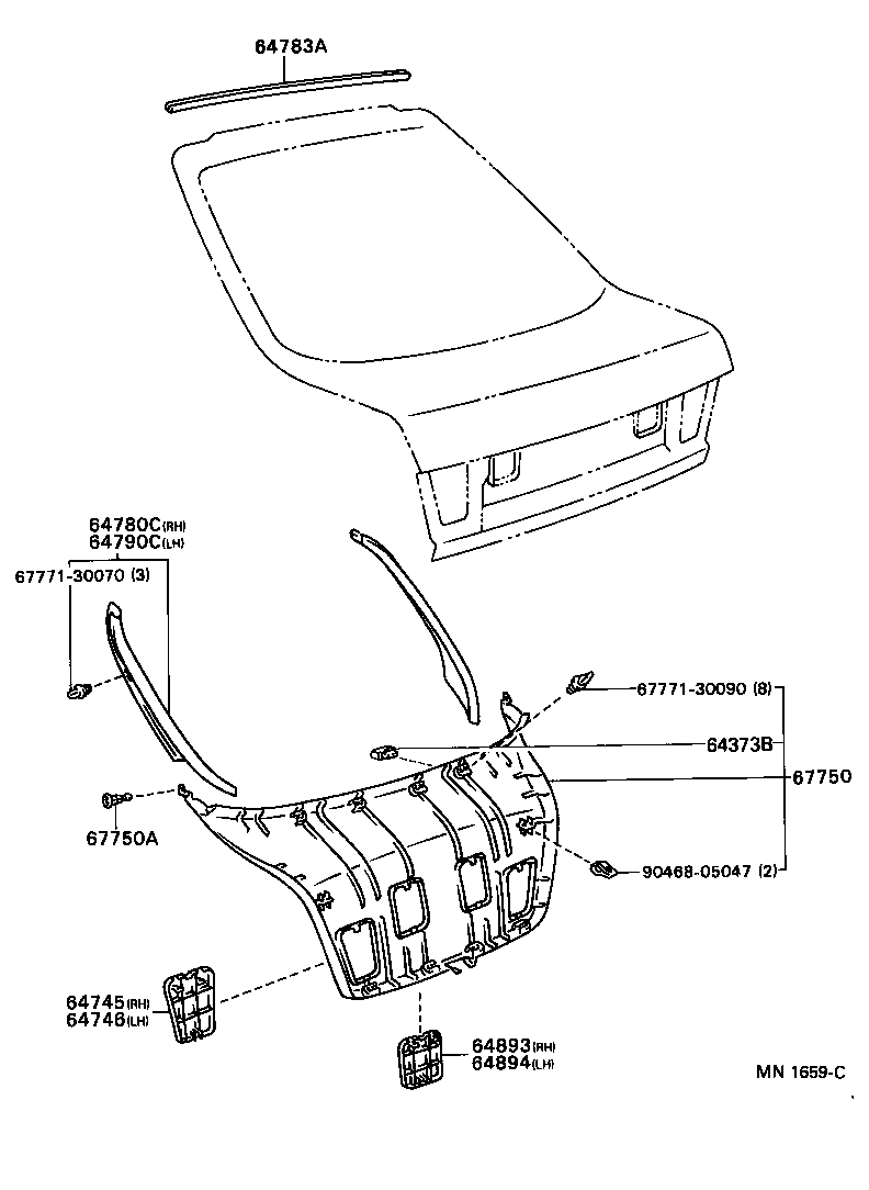 64795-05010 TRIM, BACK WINDOW OPENING product image