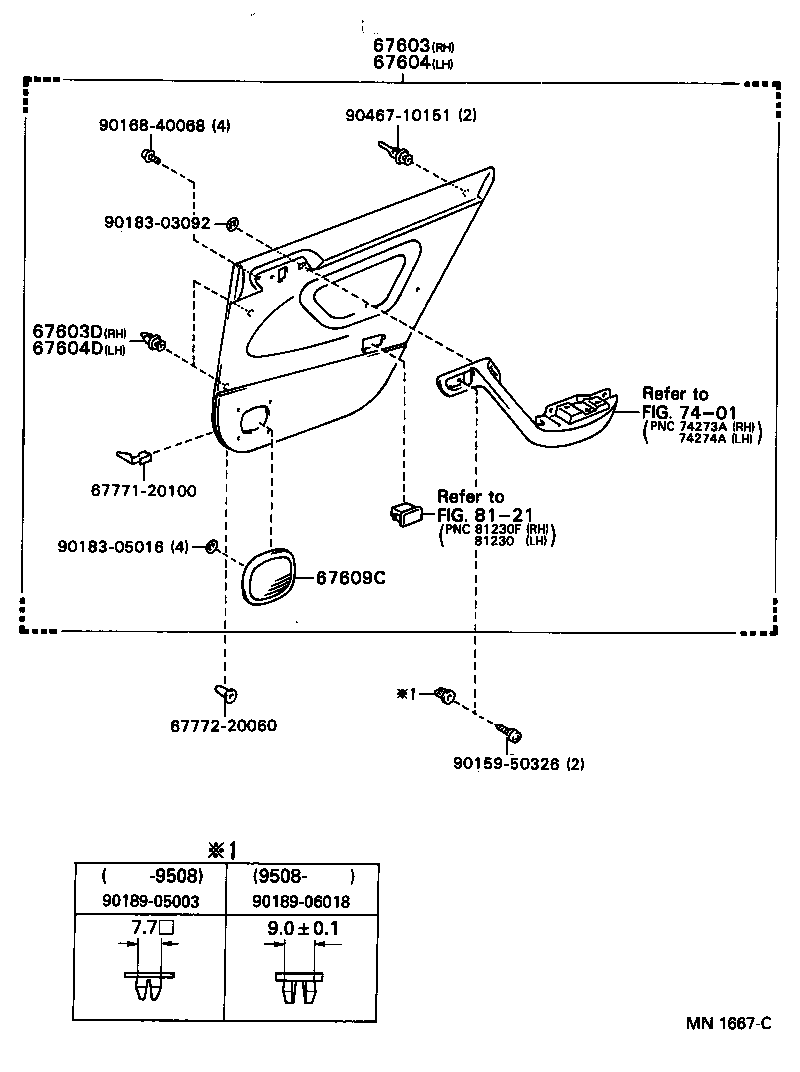 68104-20180 GLASS SUB-ASSY, REAR DOOR, LH product image