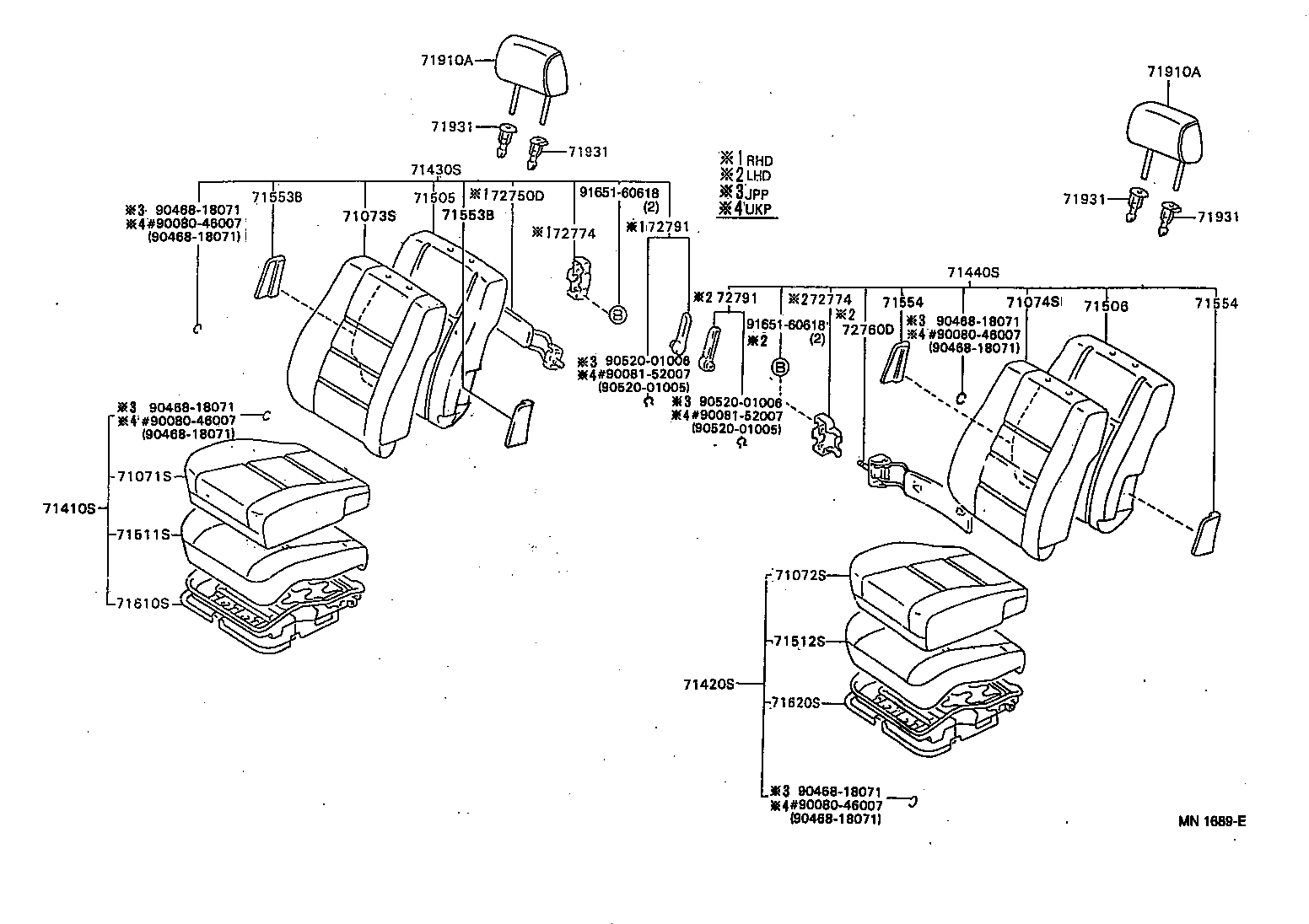 71610-20490 SPRING ASSY, FRONT SEAT CUSHION, RH(FOR SEPARATE TYPE) product image