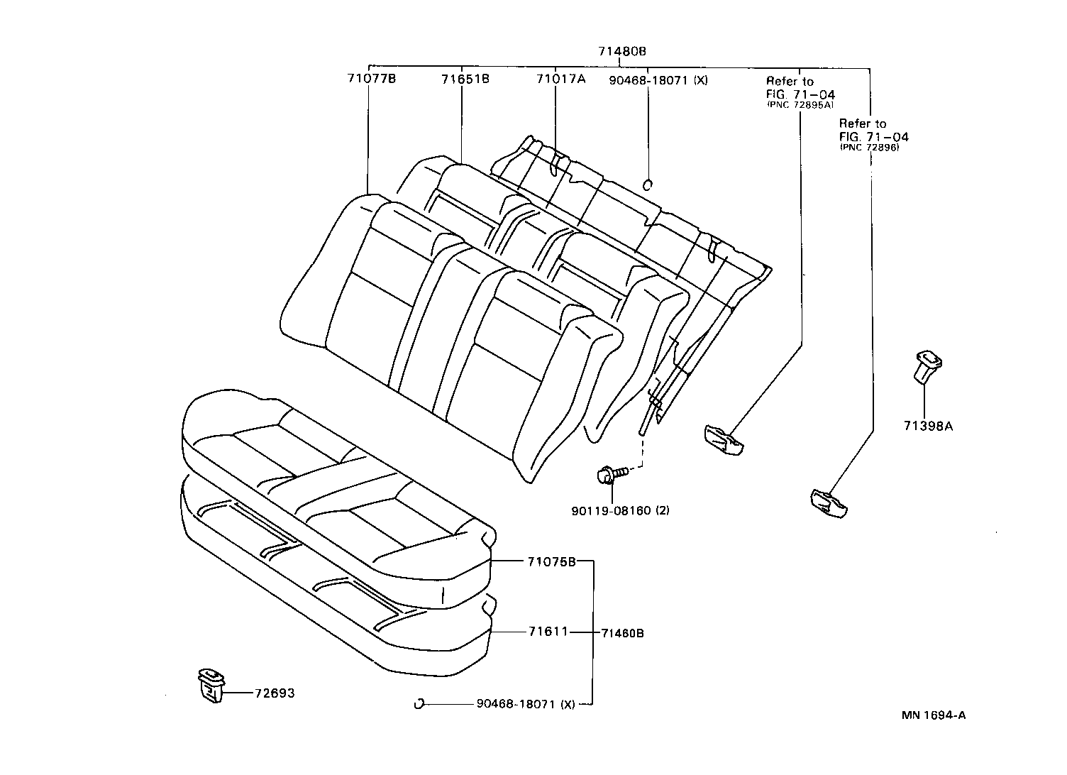 71065-2B030-C2 COVER, REAR SEAT CUSHION, RH (FOR SEPARATE TYPE) product image