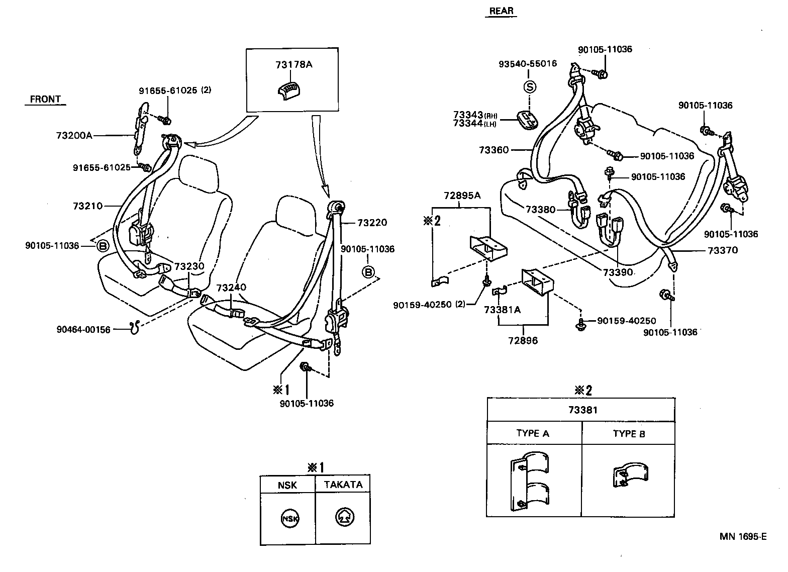 73230-20552-C0 BELT ASSY, FRONT SEAT INNER, RH product image