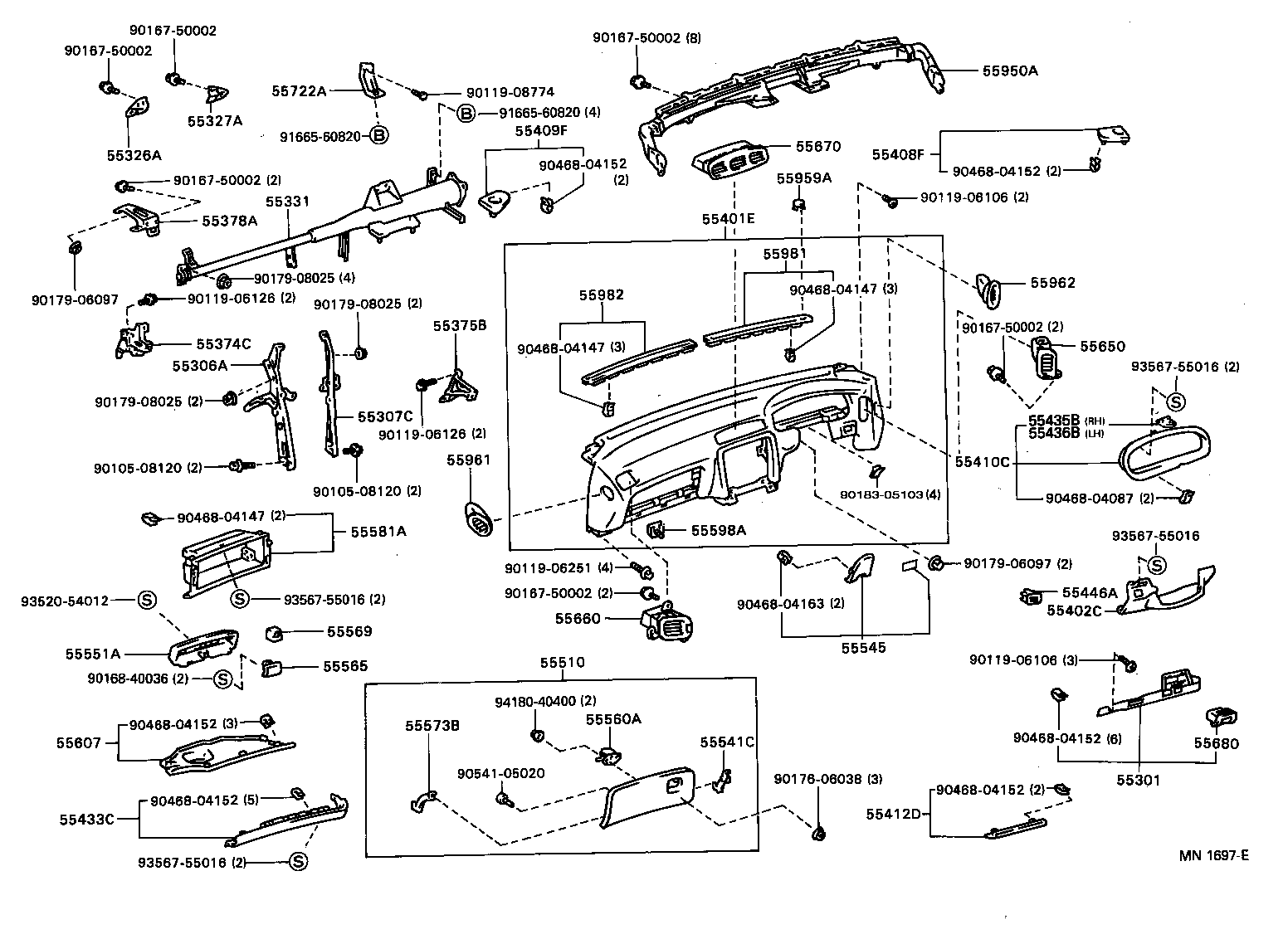 55374-33040 BRACKET, INSTRUMENT PANEL LOWER MOUNTING, NO.1 product image