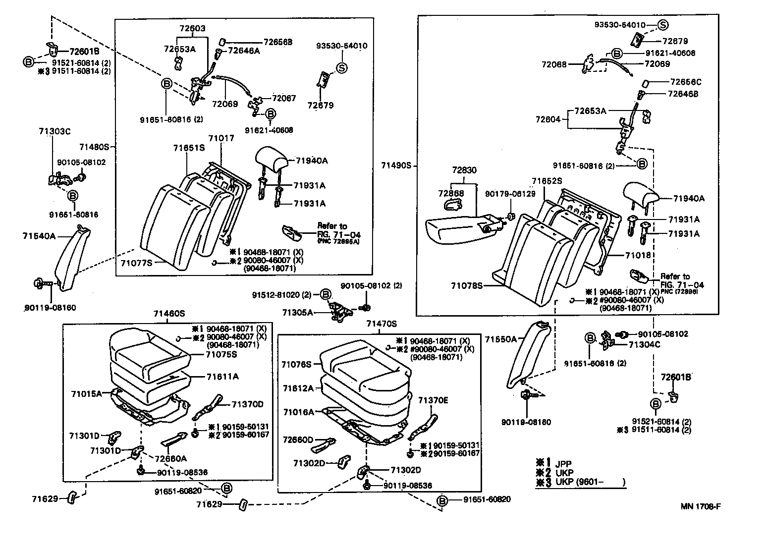 71017-05020 FRAME SUB-ASSY, REAR SEAT BACK product image