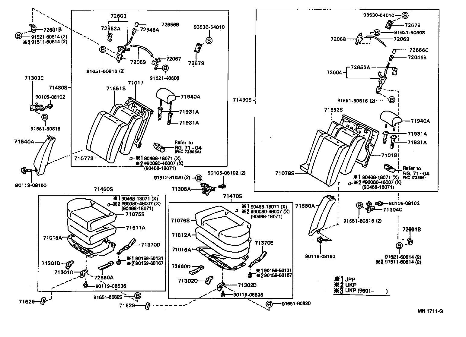 71017-05020 FRAME SUB-ASSY, REAR SEAT BACK product image