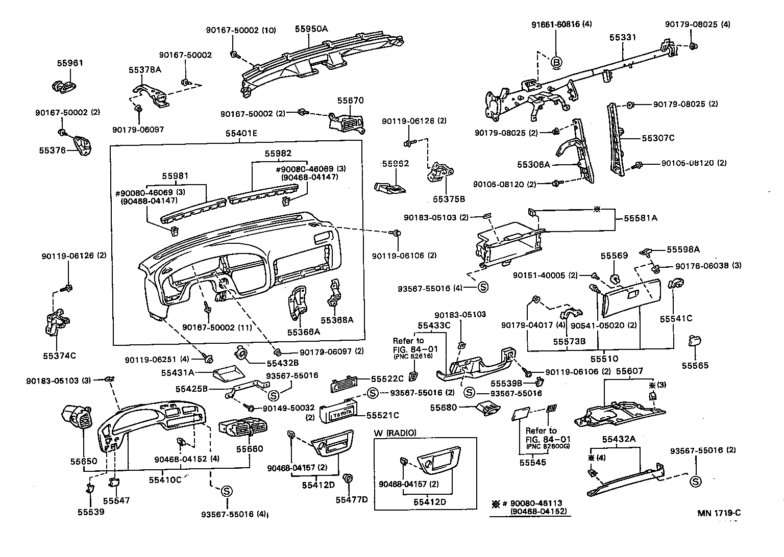 55330-33041 REINFORCEMENT, INSTRUMENT PANEL product image