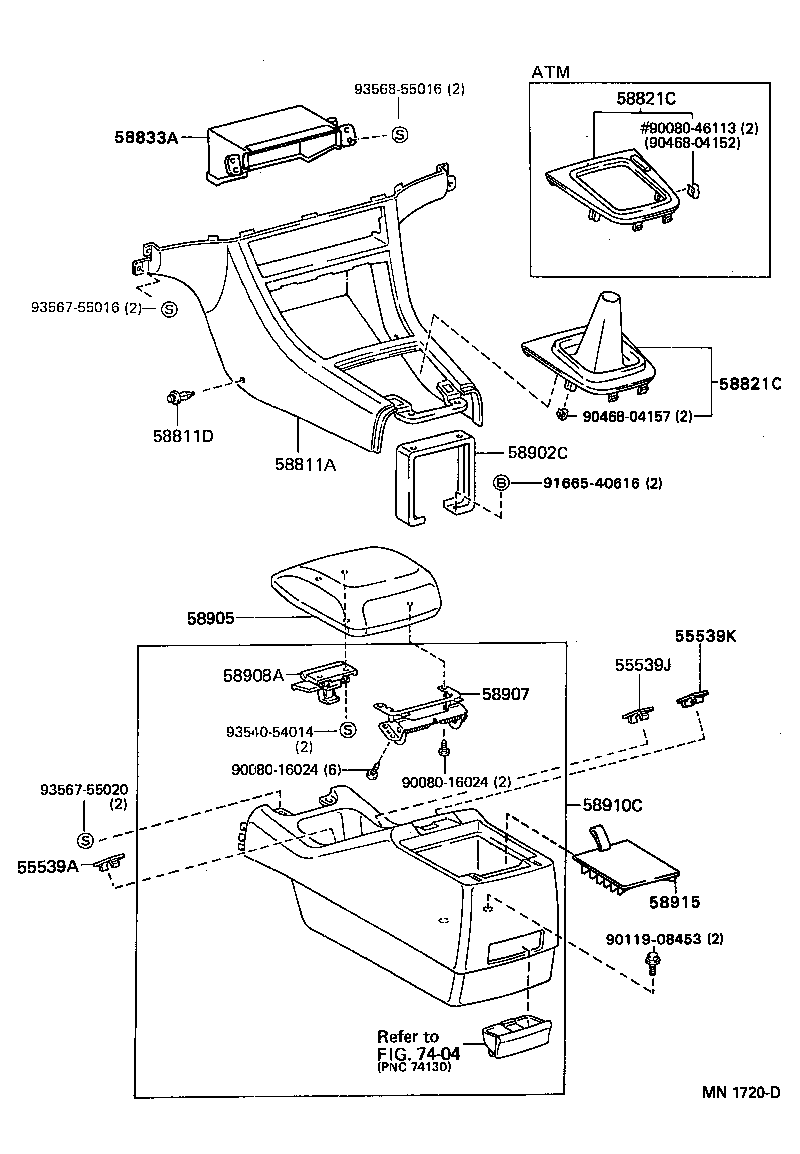 58902-06010 BRACKET SUB-ASSY, CONSOLE BOX MOUNTING product image